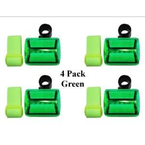 Green Run N Bike Safety Light 4 Pack   5 LED Flashing 7 Function, 6 