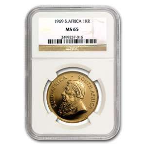    1969 1 oz Gold South African Krugerrand NGC MS65 Toys & Games