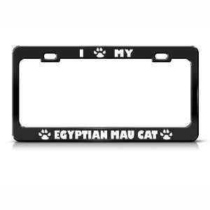  Egyptian Mau Cat Black Animal Metal license plate frame 