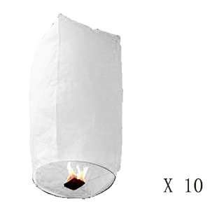  White Fire Sky Lanterns Wish Lanterns (10 Pieces)