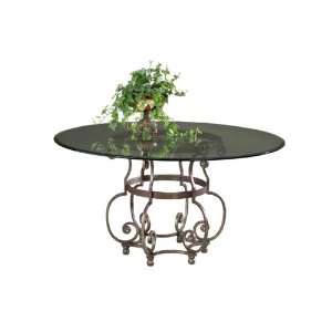    HeatherBrooke Iron Dining Table with Glass Top