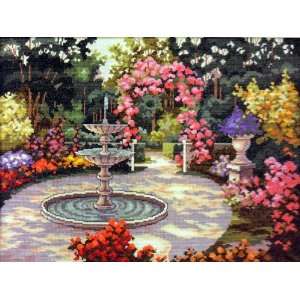  Cross Stitch Garden Fountain From Heritage Collection, JCA 