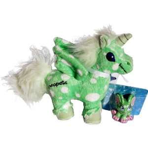  Neopets Green & White Speckled Uni Plush with KeyQuest Code 