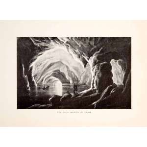  1901 Print Blue Grotto Capri Italy Waterway Cave Historic 