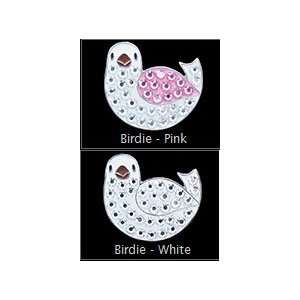 Bella Crystal Ball Marker Visor Clips   Birdie White or Pink  