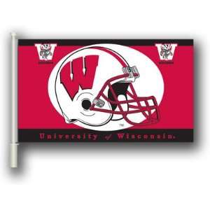  WISCONSIN BADGERS Double Sided Car Flag