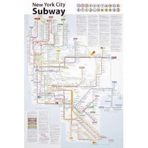 John Taraunac   New York City Subway Map Offset Lithograph  