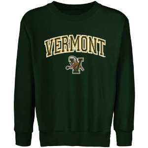 Vermont Catamounts Youth Logo Arch Applique Crew Neck Fleece 