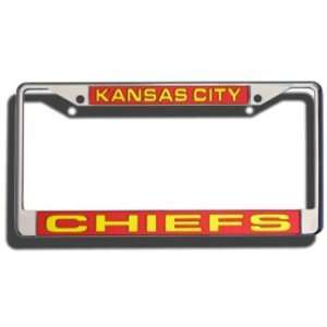  Kansas City Chiefs Laser Cut Chrome License Plate Frame 