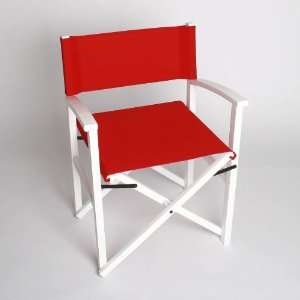  Campaign Chair   White Paint/Red Fabric By Tag Furnishings 