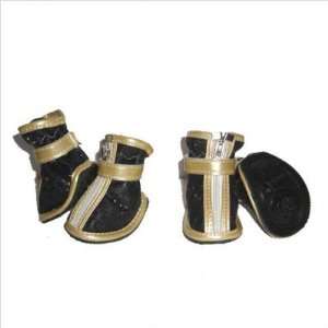  Sparkles Dog Shoes in Black and Gold Size Large (3.3 x 2 