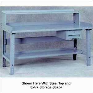 Tennsco WB 4 3XXXP Plastic Laminate Top Workbench with Shelf, Rails 