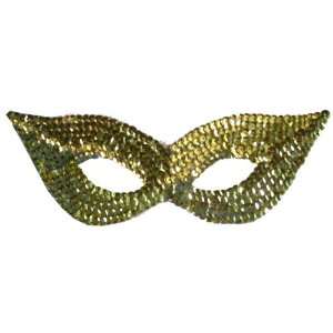  Gold Sequined Eye Mask Harlequin Masquerade Theatrical Carnival 