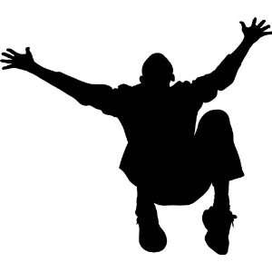  People Silhouette Wall Decals   Man Falling Backwards Arms 