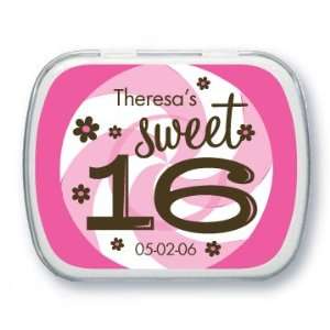  Pink Sweet Sixteen Personalized Mint Tin Health 