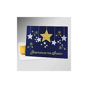    50 pcs   Golden Stars Custom Holiday Cards