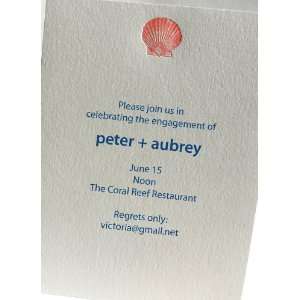 sea shell letterpress imprintable invitations, announcements 