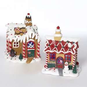 Gingerbread Kisses LED Lighted Claydough Christmas House Decorations 
