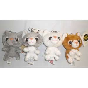  Hanadeka Club   Set of 4   4.7 Keychain Cats By DTM Toys 