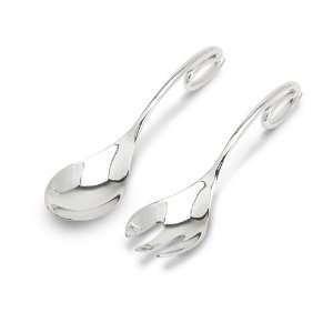    Krysaliis Curve Sterling Silver Baby Spoon and Fork Set Baby