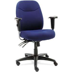   High Back Multifunction Chair with Blue Upholstery