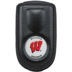    Wisconsin Badgers Black Leather Cell Phone Case