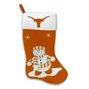 Texas Longhorns UT NCAA 24 Felt Snowman Stocking Sports 