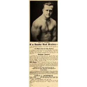  1923 Ad If Snakes Had Brains Earle E. Liederman Muscles 