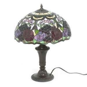  Tiffany Style Davita Rose Stained Glass Table Lamp