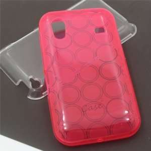 Case 2 Samsung S5830/ Galaxy Ace TPU Rubber Case   Hot Pink Cricle 