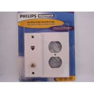 Philips Magnavox Ac/phone/coaxial Cable Wall Plate