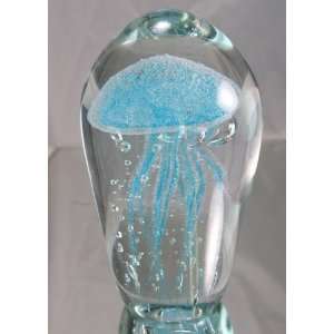  Huge Italian Design Glass Light Blue Jellyfish Sculpture 