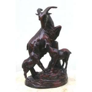    Metropolitan Galleries SRB53202 Goat Family Bronze