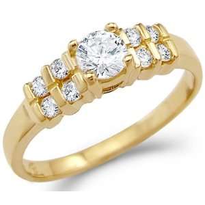   Ladies New CZ Cubic Zirconia Engagement Ring Round Cut 1.0 ct Jewelry