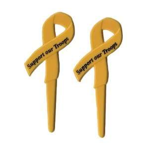  Support Our Troops Yellow Ribbon Cupcake Picks