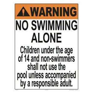 No Swimming Alone Sign 1006Wa1824E