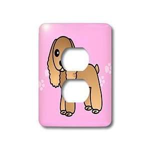 Janna Salak Designs Dogs   Cute Tan Cocker Spaniel Pink with Pawprints 