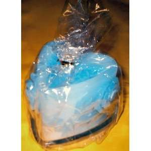 Blue Heart Shaped Candles with Roses Around It. Elegant  
