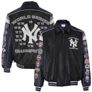 New York Yankees Black Navy Blue 2009 World Series Champions Leather 