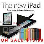   3rd Smart Cover PU Leather Case +3pcs ipad screen protector/cover