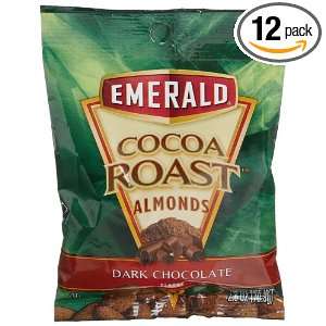 Emerald Cocoa Roast Almond, Dark Chocolate 2.5 Ounce Bags (Pack of 12 