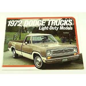  1972 72 DODGE Pickup TRUCK BROCHURE D100 D200 D300 