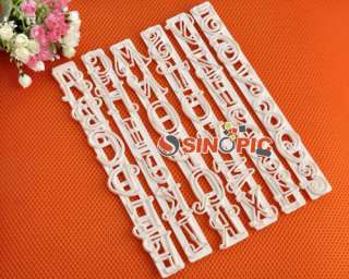 New 6 pcs Number and letter Paste Frill Edge Frilling cake cutter Gum 