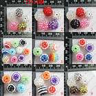30pcs 14MM Mixed Color Acrylic Resin Rhinestone Spacer Beads Charm 