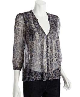 Joie smokey floral silk chiffon Minette blouse