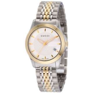 Gucci Womens YA126511 Gucci timeless Steel and Yellow PVD Silver Dial 