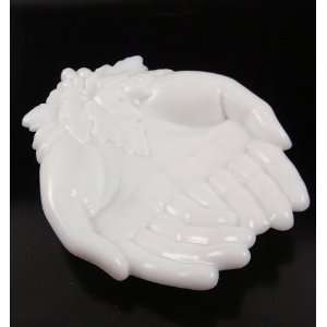  Westmoreland Milk Glass Double Hands Victoria DH 1 Dish 