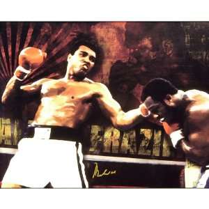  Muhammad Ali vs. Joe Frazier Autographed Painting 