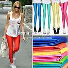   Style 80s Shiny Neon Metallic Electric Coloured Leggings Tights