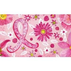 Pink Ribbon Floral Floormat